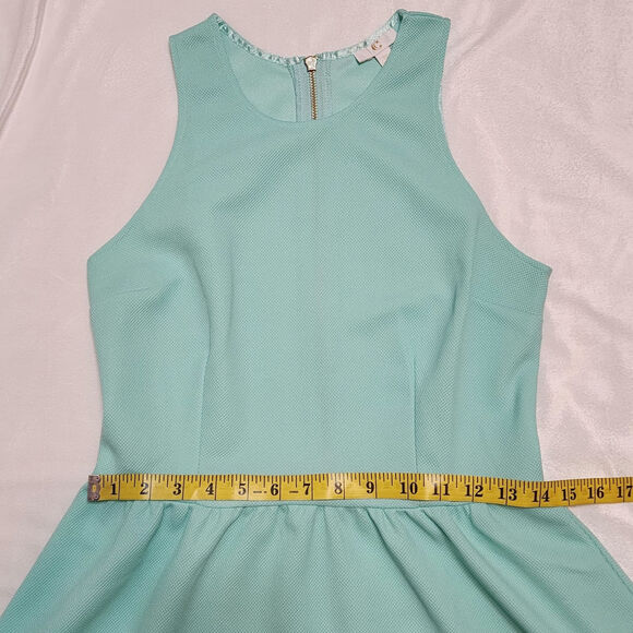 Charming Charlie Mint Green Sleeveless Textured Summer Spring Pleated Dress, S - Picture 6 of 7